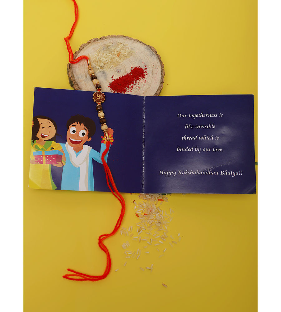 YouBella Rakhi and Greeting Card Combo for Brother, Rakhi Gift for Brother/Bhaiyya/Bhai